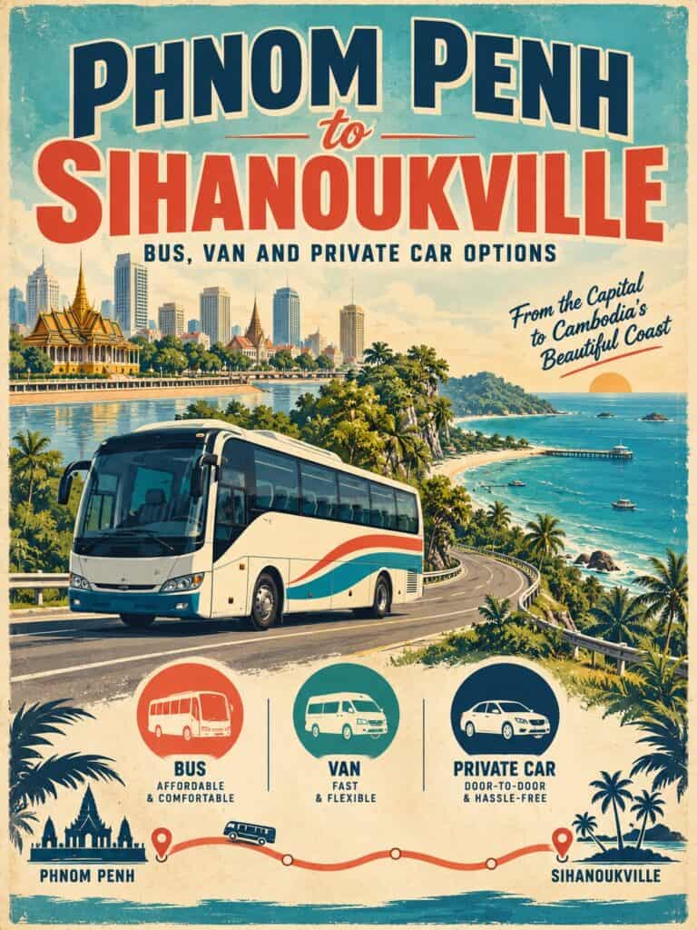 Phnom Penh to Sihanoukville Bus Van and Private Car Option